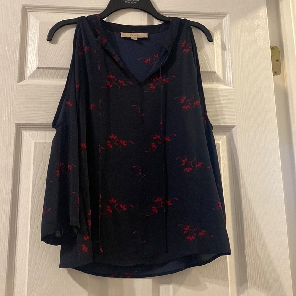 Loft Floral off the shoulder long sleeve
